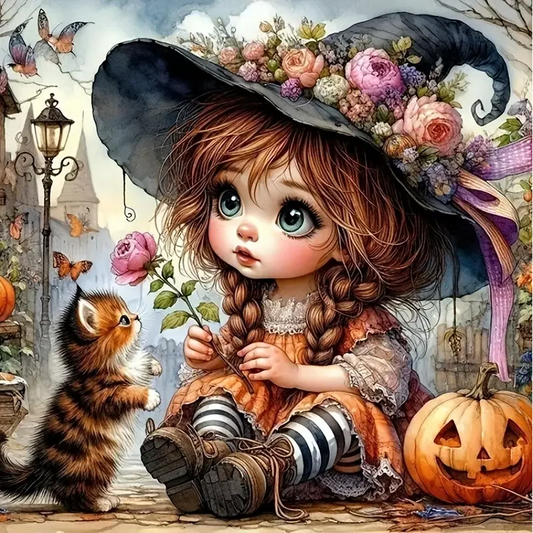 Paint by Numbers Kit The Girl And The Kitten