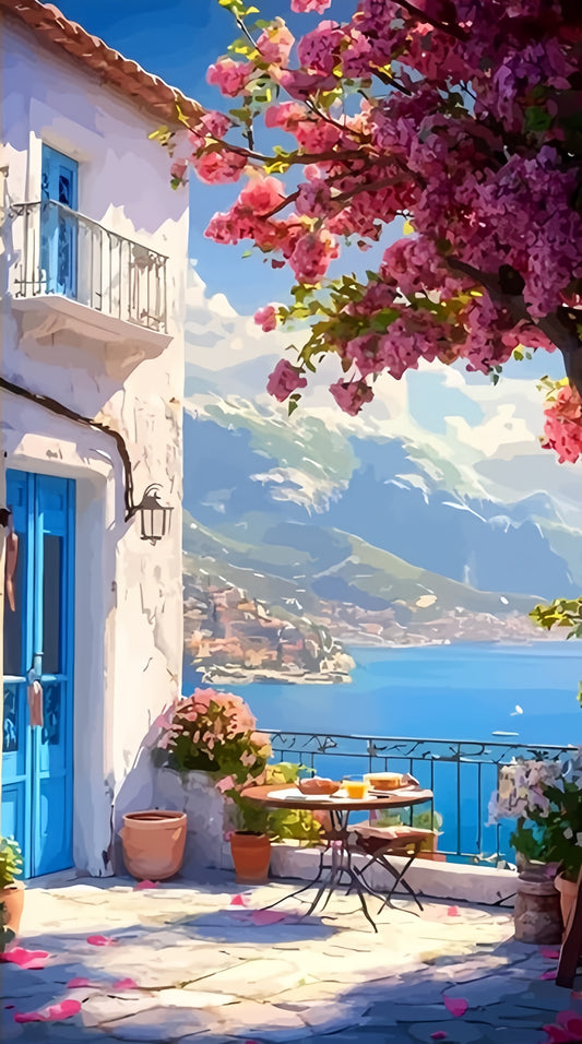 Paint by Numbers Kit Seaside House
