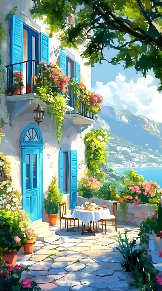 Paint by Numbers Kit Seaside House