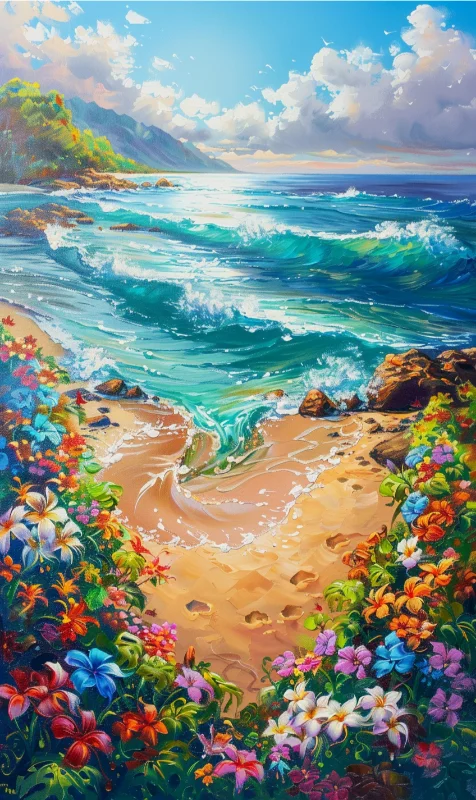 Paint by Numbers Kit Beach Scenery