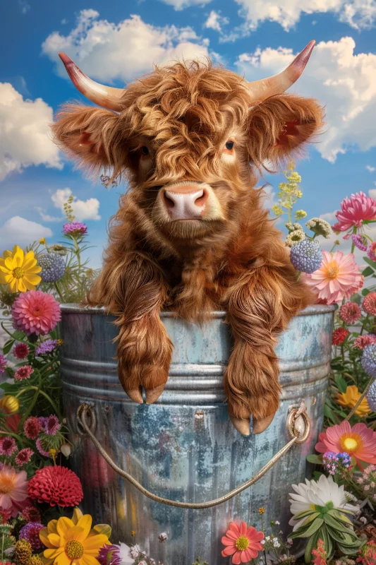 Paint by Numbers Kit Yak in Flower Field