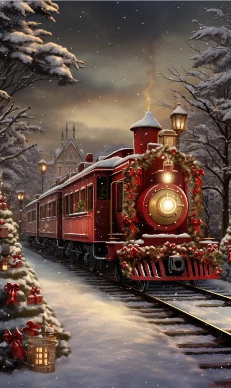 Paint by Numbers Kit Christmas Train