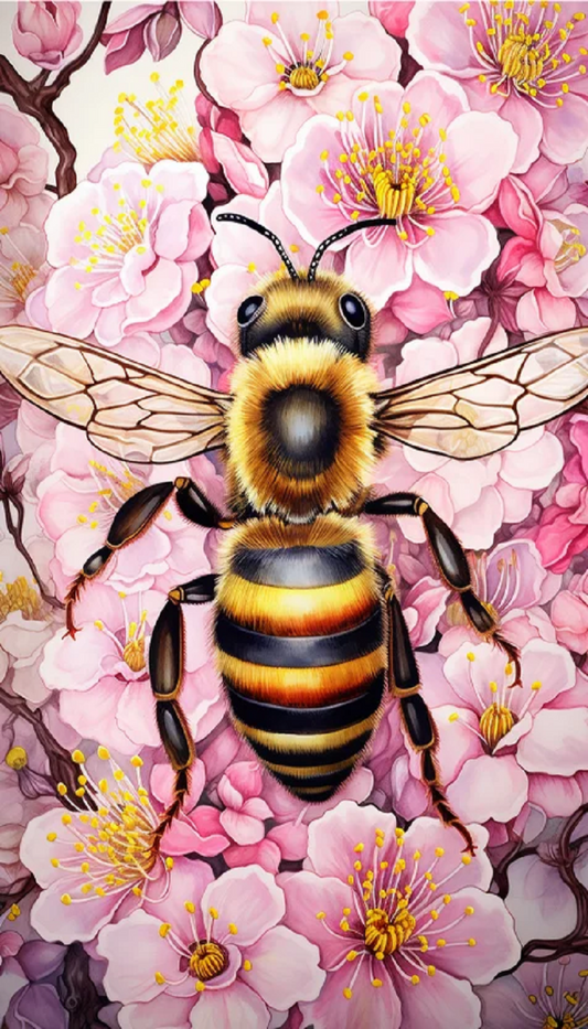 Paint by Numbers Kit Bees In Flowers