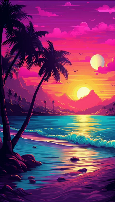 Paint by Numbers Kit Beach Scenery