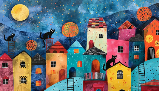 Paint by Numbers Kit Fantastic Colourful Town