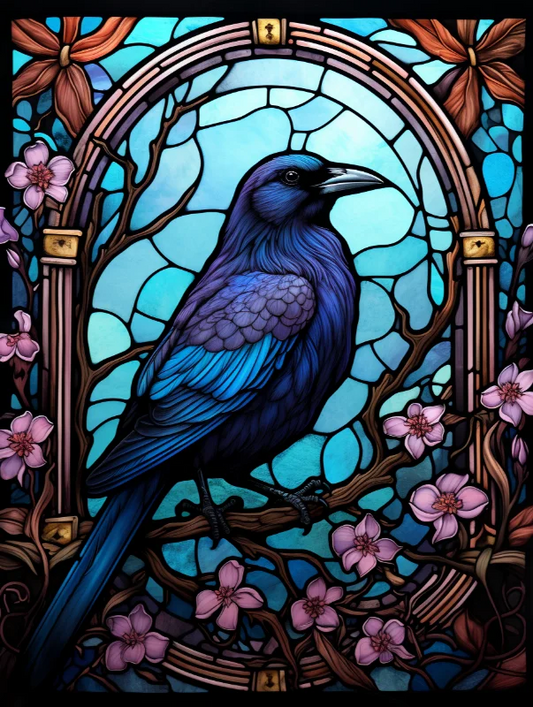 Paint by Numbers Kits Colourful Glass Style Crow