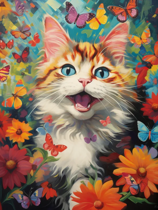 Paint by Numbers Kits Cat in the Flowers