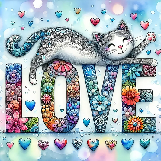Paint by Numbers Kit Love Cat