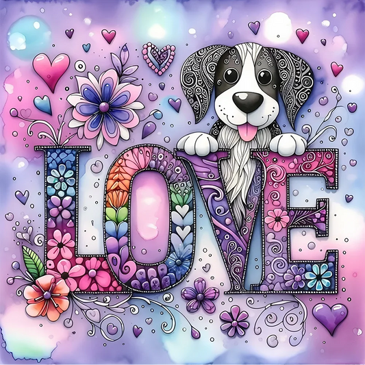 Paint by Numbers Kit Love Dog