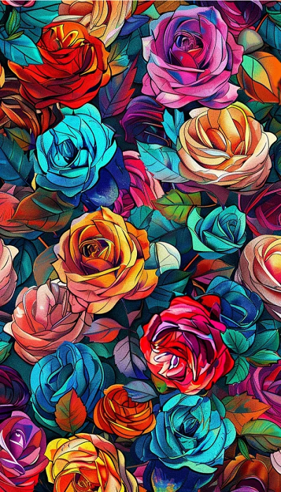 Paint by Numbers Kit colourful roses