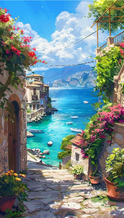 Paint by Numbers Kit Seaside Scenery