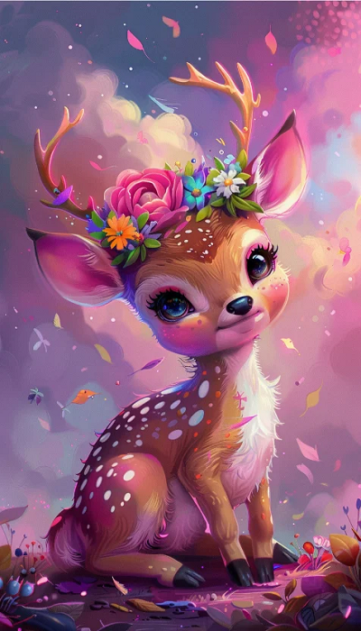 Paint by Numbers Kit Pink Deer
