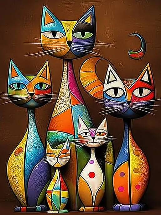 Paint by Numbers Kits Colourful Cats