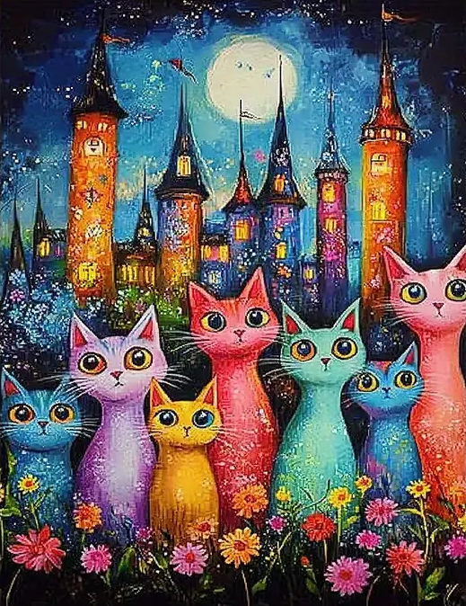 Paint by Numbers Kits Colourful Cats