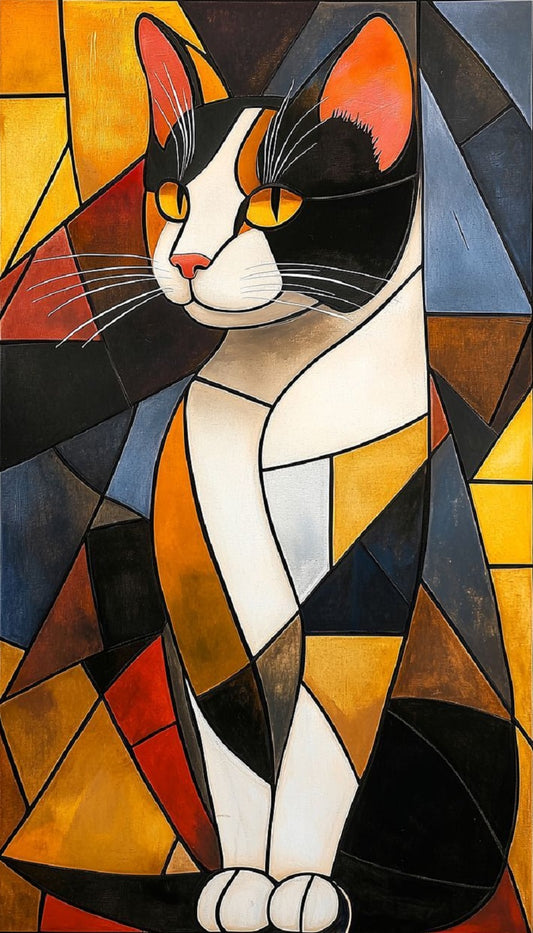 Paint by Numbers Kit Abstract Colorful Cat