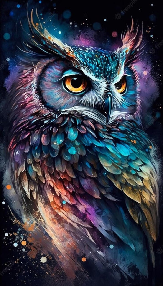 Paint by Numbers Kit Abstract Colorful Owl
