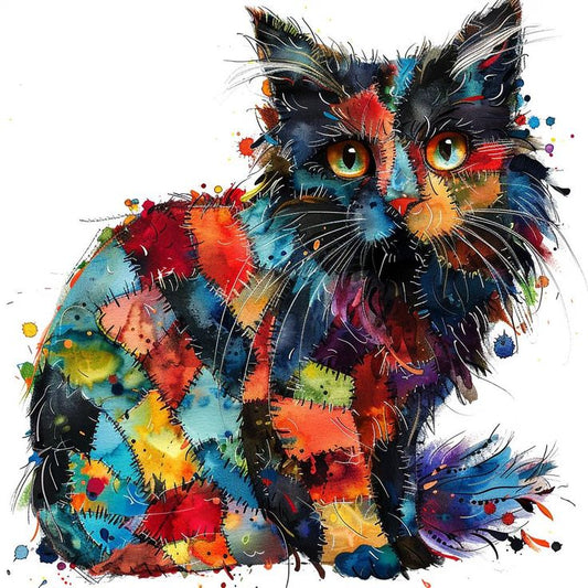 Paint by Numbers Kit Abstract Colorful Cat