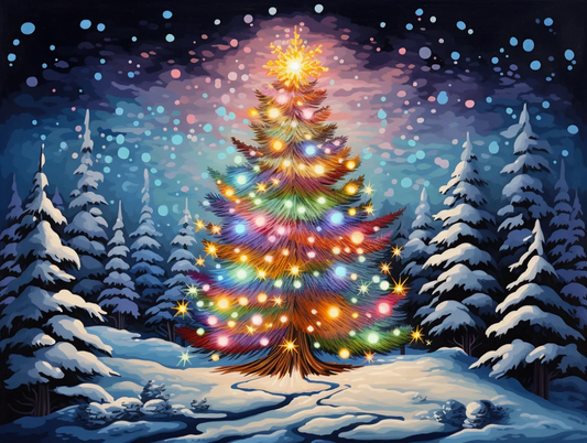 Paint by Numbers Kits Christmas Tree In The Snow