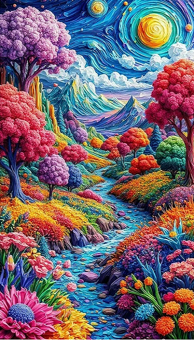 Paint by Numbers Kit Abstract Landscape