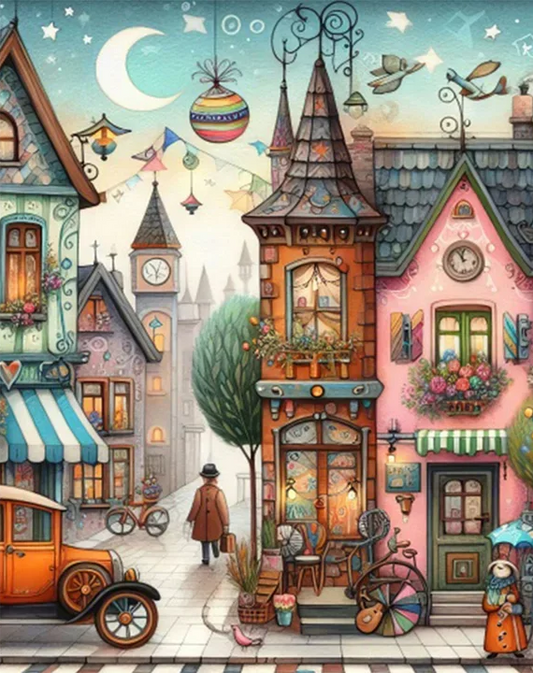 Paint by Numbers Kits Abstract Colorful Town
