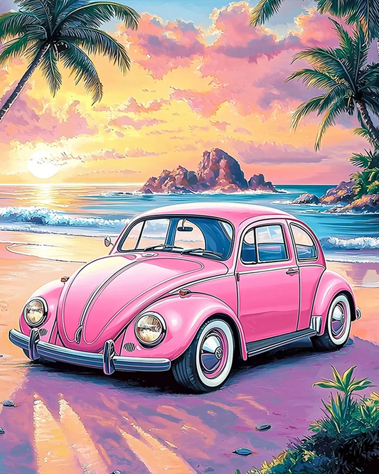 Paint by Numbers Kits Pink Car