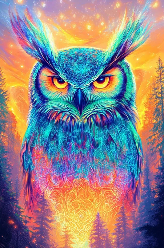 Paint by Numbers Kit Abstract Colorful Owl