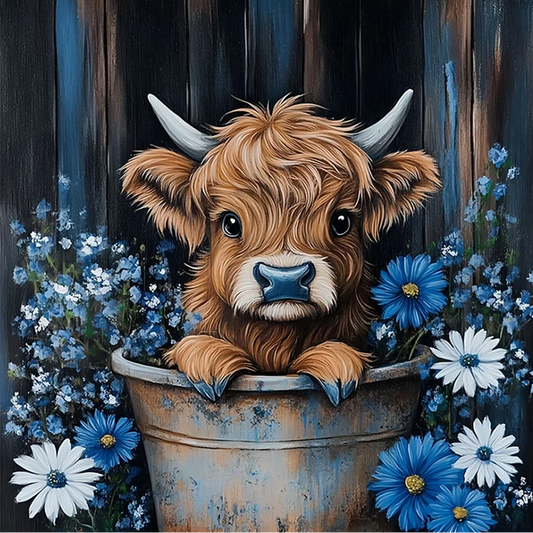 Paint by Numbers Kit Yak In The Flowers