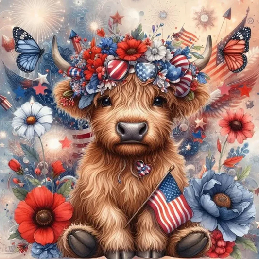 Paint by Numbers Kit Yak In The Flowers