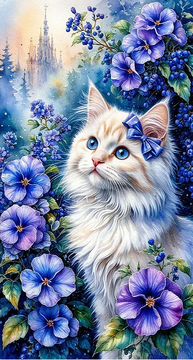 Paint by Numbers Kit Kitten In Flower