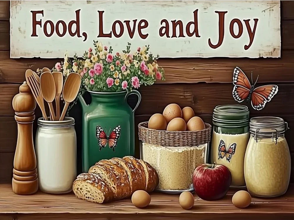 Paint by Numbers Kits Food Love And Joy