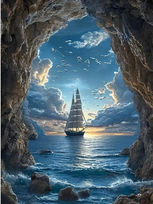 Paint by Numbers Kits Sea Sailing Boat