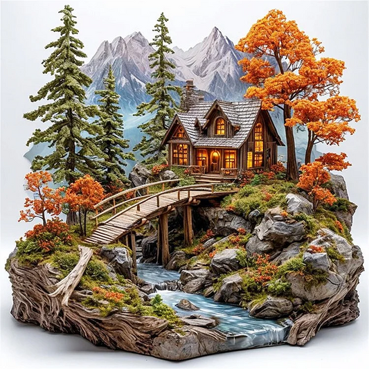 Paint by Numbers Kit Bridge Scenery