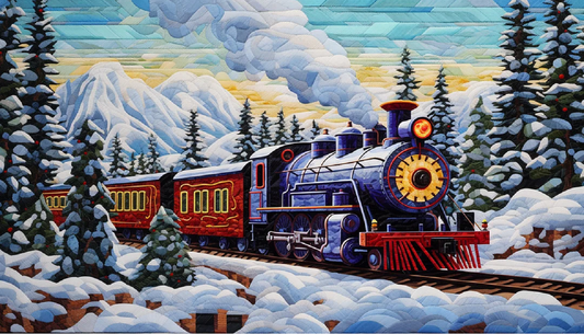 Paint by Numbers Kit Train On The Snow