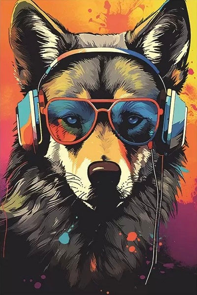 Paint by Numbers Kit Cool Wolf