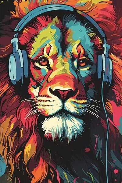 Paint by Numbers Kit Cool Lion