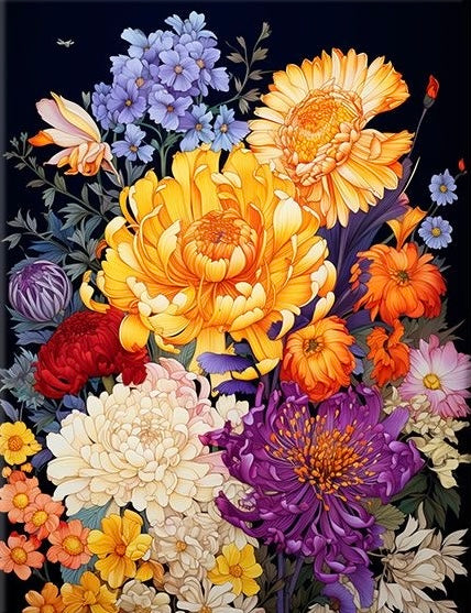Paint by Numbers Kits Colored Flowers