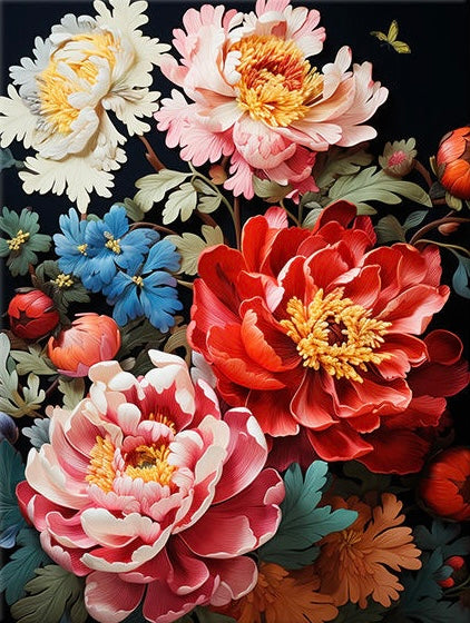 Paint by Numbers Kits Colored Flowers