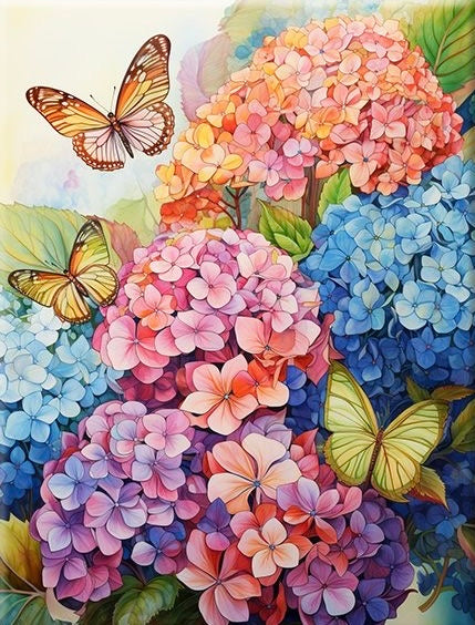 Paint by Numbers Kits Colorful Flowers And Butterflies