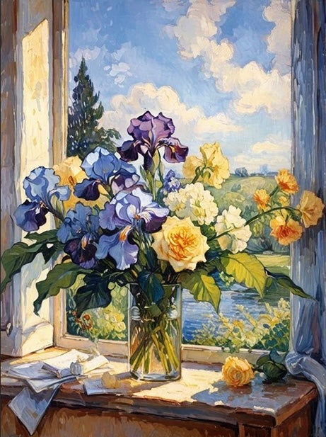 Paint by Numbers Kits Flowers By The Window