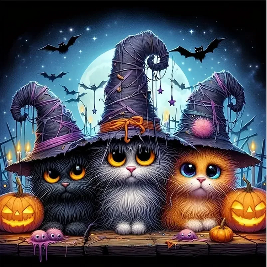 Paint by Numbers Kit Halloween Cats
