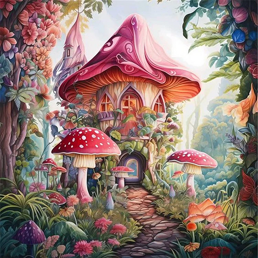 Paint by Numbers Kit Magic Mushroom House