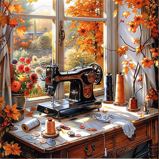 Paint by Numbers Kit Sewing Machine By The Window
