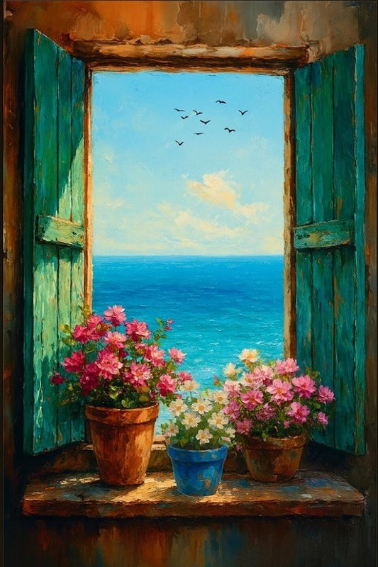 Paint by Numbers Kit Flowers by the Window
