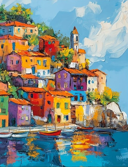 Paint by Numbers Kits Colourful Seaside House
