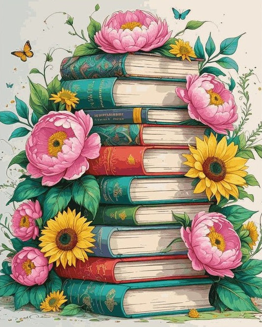 Paint by Numbers Kits Flowers And Books