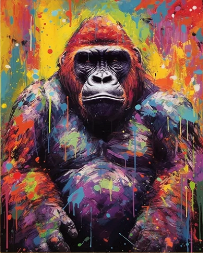 Paint by Numbers Kits Abstract Colorful Gorilla