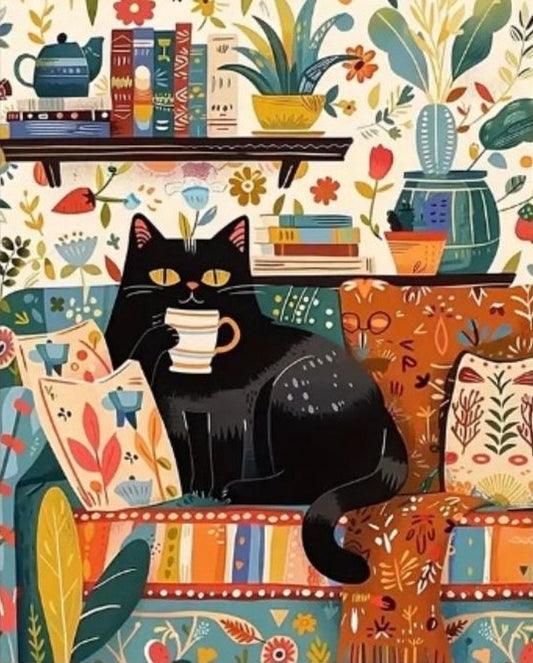 Paint by Numbers Kits Leisurely Black Cat