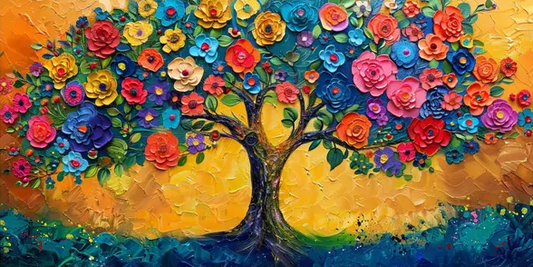 Paint by Numbers Kit Abstract Flower Tree