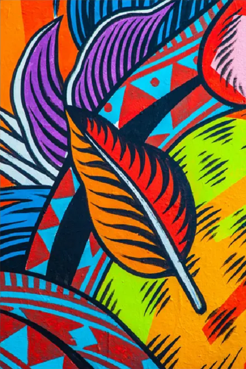 Paint by Numbers Kit Abstract Colorful Leaves
