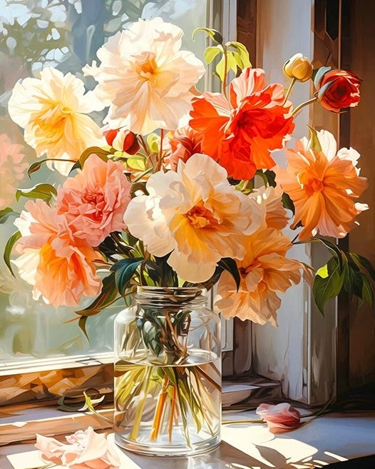 Paint by Numbers Kits Flowers On The Windowsill